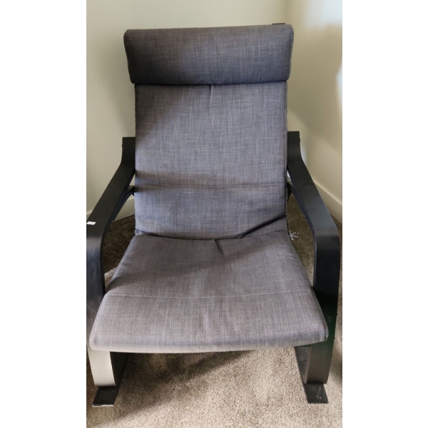 Ikea Poang Rocking Chair w/ Grey Cushion  26.5 W, 34 D, 34 T (2nd)