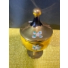 Image 2 : Vintage Czech Bohemian Gold Gilt, Hand Painted Glass Lidded Candy Dish