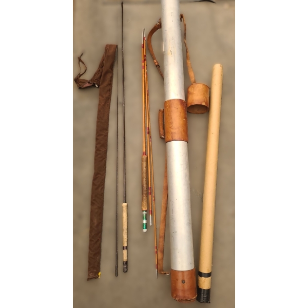 Vintage Fishing Rod Case 57 T and Rods