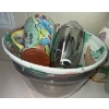 Image 3 : Italian Majolica Style Kitchen Collection w/ Frosted Glass Vases & Cocktail Mixer