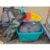 Image 1 : 3 Rubbermaid Totes Filled w/ Sleeping Bags Camp Pillows Folding Chairs Bug Burners & 