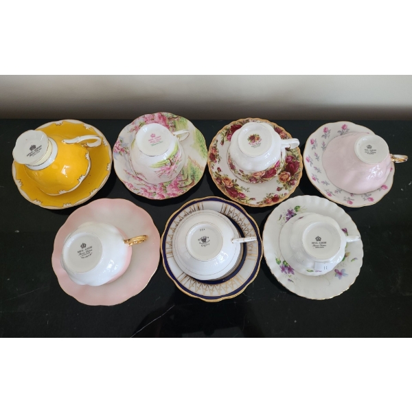 Assorted Royal Albert Teacups and Saucers  