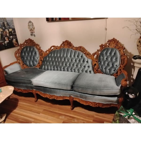 Antique Victorian Settee' 71x22x29 Stunning Rose Wood w/ Velvet Upholstery