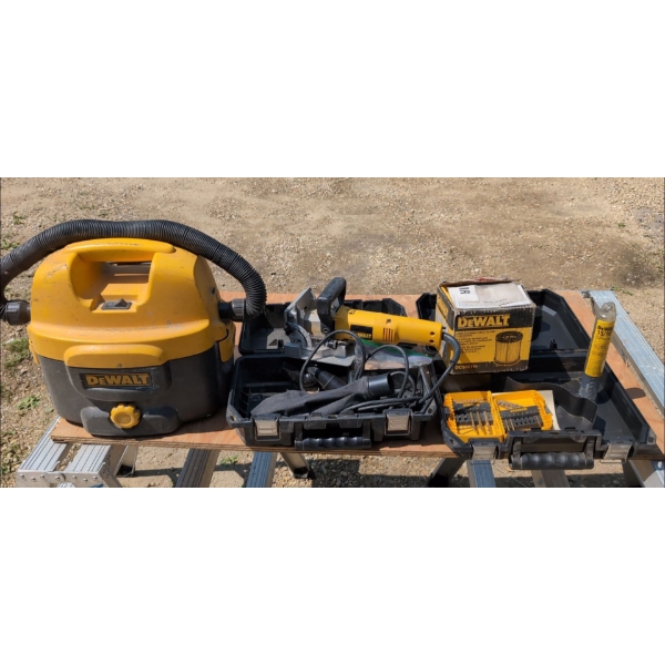 DeWalt DW602 Joiner, Heavy Duty Vac. DC500, DeWalt Hepa Filter, Dewalt 15/16" Drill Bit & More,