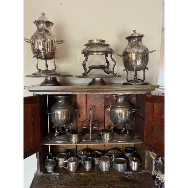 Large collection of silver plated Marlboro By Morton Parker Made in Canada , coffee, urns, serving t