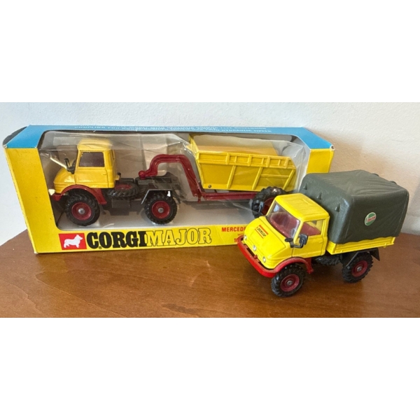 One Boxed Corgi Major Toys w/ Mercedes Benz Unimog 406 w/ Canopy 1:43 (5"Long) & More 