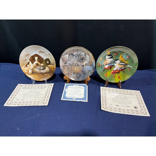 Set of Three Collector Plates with original boxes and COA
