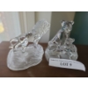 Image 1 : Vintage Cristal D'arques Lead Crystal Lion & Lioness w Club Figurines 