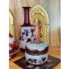 Image 3 : Antique Bohemian Ruby Glass w/ Hand Painted Gold Detailing & Religious Art 8T