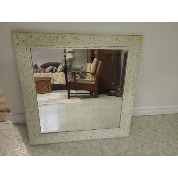 Antique finish white mirror -  25W, 25T