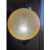 Image 2 : Mid Century Tasseled Swag Lamp - Spherical Amber Colored Light Solution 10T