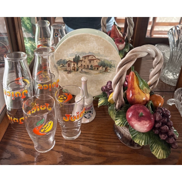 Capodimonte Made In Italy Porcelain Fruit Basket 10T w/ Juice Set & more