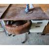 Image 1 : Garage Desk w/ 2 Drawers 45 W, 30 D, 29 T, Chair w/ Vinyl Seat 24 W, 19 D, 31 T, Ottlite Lamp 13 T
