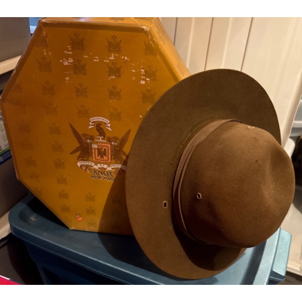 Vintage Stetson Boy Scouts of America (BSA)official Scoutmaster Campaign Hat w/box