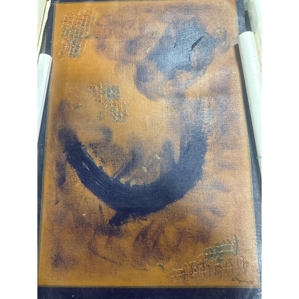 Media Abstract Artwork Signed and Dated '88 with Additional Rolled Prints