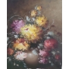 Image 2 : Painting of Flowers in Vase, Artist Illegible, Framed Canvas, 26.5 X 31