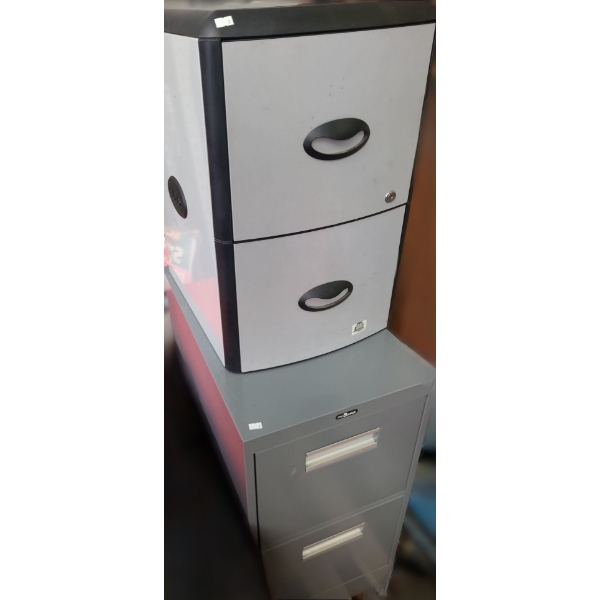 File Cabinets- Plastic w/ Key: 15 W, 19 D, 23 T and Metal: 15 W, 25 D, 29 T