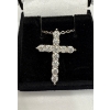 Image 1 : 1.1ct Round Moissanite with 11 Moissanite Stones Set in Cross Shape in 925 Silver Pendant