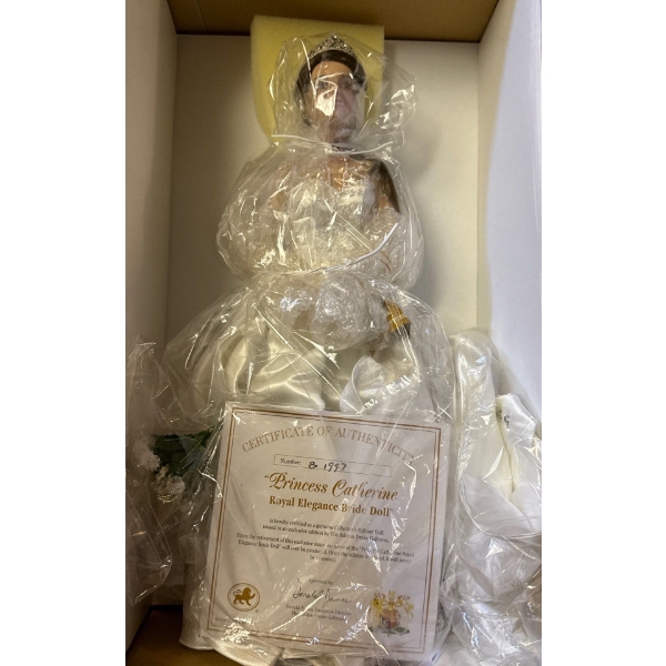 Ashton Drake Galleries Porcelain 'Princess Catherine' Royal Elegance Bride Doll in Box, 17T 