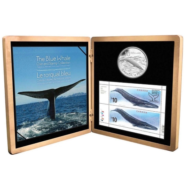 2010 Blue Whale - Sterling Silver 27.78g Coin & Stamp Set sealed 