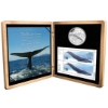 Image 1 : 2010 Blue Whale - Sterling Silver 27.78g Coin & Stamp Set sealed 