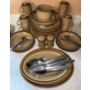Image 1 : Hand Painted Hearthside Stonewear Dish Set 8 Settings w/ Utensil Collection 