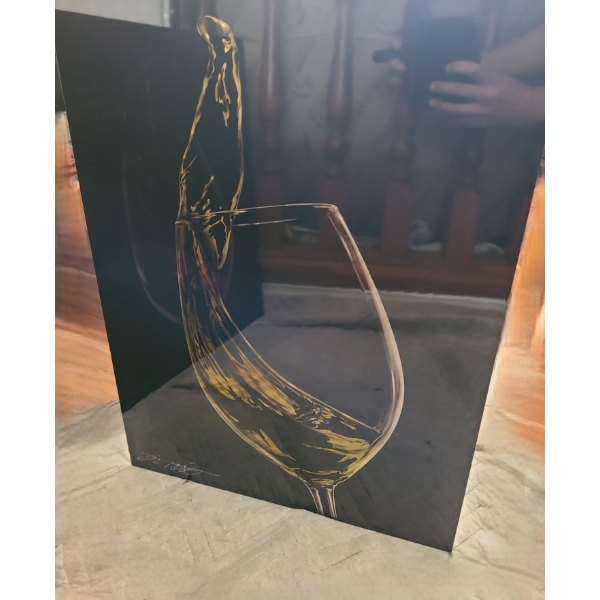 White Wine by Chris De Rubeis Abstract Sensualism Mixed Media on Metal 17.5 w 24 h