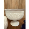 Image 4 : Vintage Milk Glass Pedestal Compote Bowl w/ Vases, and Cobalt Blue Decorative Glassware Pieces 