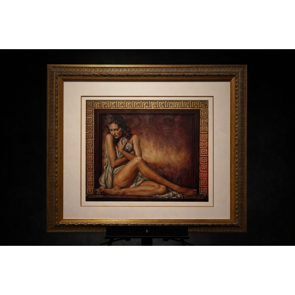 Thomasz Rut titled AENEIA In color on woven paper, hand embellished with 24 karat gold leaf signed 