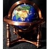 Image 1 : Blue Lapis Lazuli Desk Globe on Copper Rotating Axis