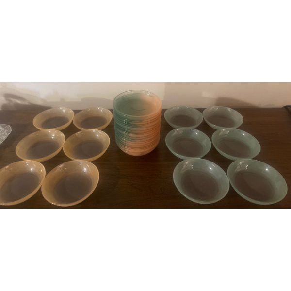 FIRE KING Lusterware 6" Cereal Bowl Collection - Pastel Color Palette 