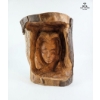 Image 1 : Hand-Carved Wood Sculpture Of A Face Featured In A Log 13''INCHES H, 11''INCHES W.