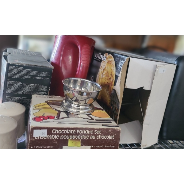 Chocolate Fondue Set, 1.25 Litre Vacuum Multi Dish, Westbend Toaster and More!