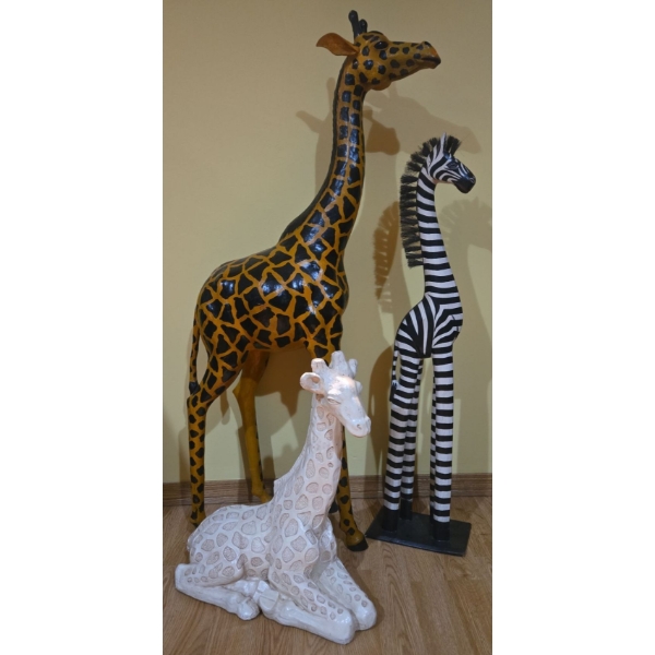 Giraffes, and Zebra Paper Mache/Ceramic Figures - Tallest is 40T 