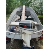 Image 4 : 14 foot Vanguard Fishing Boat with 1994 Johnson 20 HP Outboard Motor and Trailer