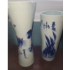 Image 2 : Pair of Japanese Seafoam Green & Royal Blue Vases 14 h & 14 1/2 h