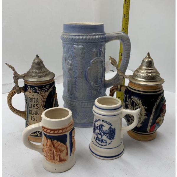Set of Various Beer Steins, West Germany 