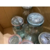 Image 3 : 9 blue mason jars all with tops in great condition with a small jar of antique marbles
