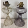 Victorian Eagle Amethyst Glass Oil Lamp & Antique Correct Oil Lamp
