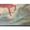 Image 2 : Harry France Equestrian Water Color Art 33x33 