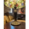 Image 2 : Vintage Tiffany Style Stained Glass Lamp with Metal. Base 23” Height
