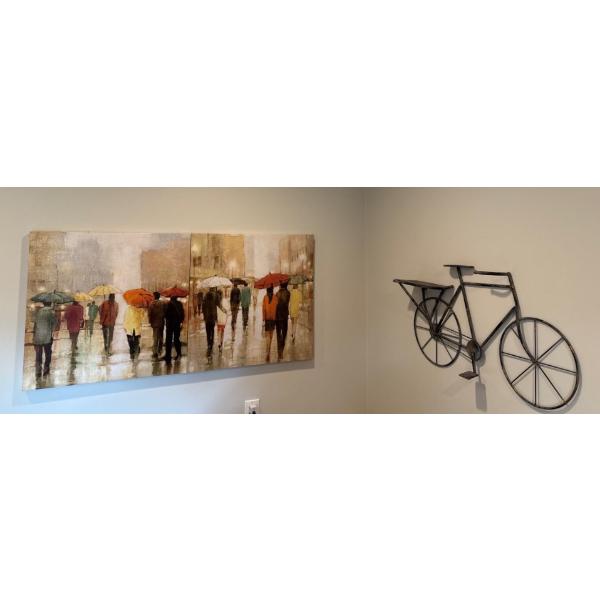Home Wall Decor (Bring Tools) - Rain Print (48x24), Bike, Wall People 