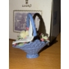 Image 7 : Lladro Figurines: Female w/ Flowers 4 W, 5 D, 7.5 T,  Mini Flower Basket w/ Bird  3 T