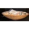 Image 3 : Decor Charms - Spherical Shelf Art On Platter w/ Oblong Rock Garden 17'Long