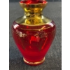 Image 1 : Venetian Ruby Glass Gold Gilt Vase 5.5