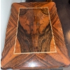 Image 3 : Wood Side Table with Inlaid Top and Carved Sk