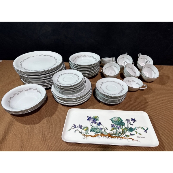 Noritake Bone China Set, 'Graywood'  w/ Villeroy & Boch 'Botanica' Porcelain Dish 