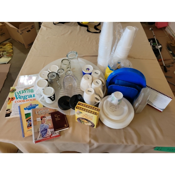 Single Use Servingware Monogramed Mugs Cookbooks & More