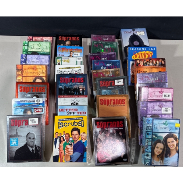 Large DVD Collection - Sopranos, Gilmore Girls, Big Bang Theory, Sex and the City, and more