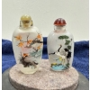 Image 2 : Glass Hand Painted Birds Snuff Bottles 2.75H & 3H